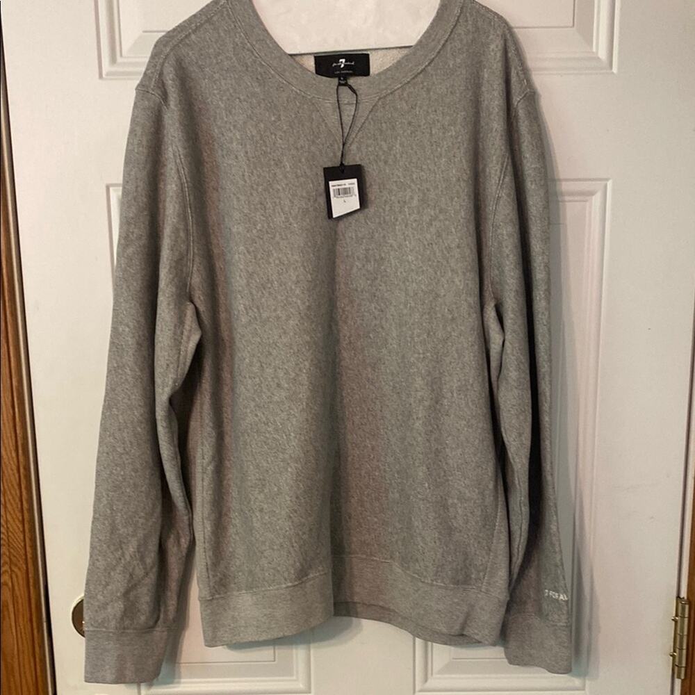 7 for All Mankind grey cotton men’s sweatshirt luxury designer western wear